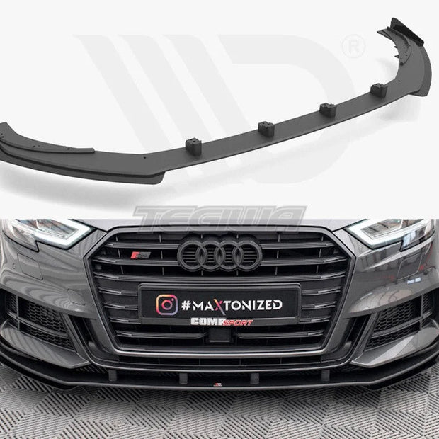 Maxton Design Street PRO Front Splitter V.1 +flaps Audi S3 Sportback 8V Facelift