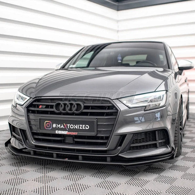 Maxton Design Street PRO Front Splitter V.1 +flaps Audi S3 Sportback 8V Facelift