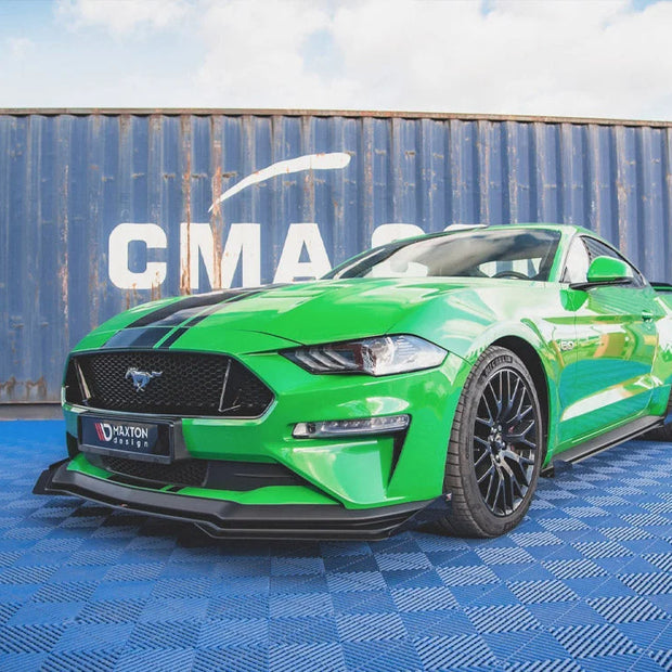 Maxton Design Street PRO Front Splitter V.1 +flaps Ford Mustang GT MK6 Facelift 2017-