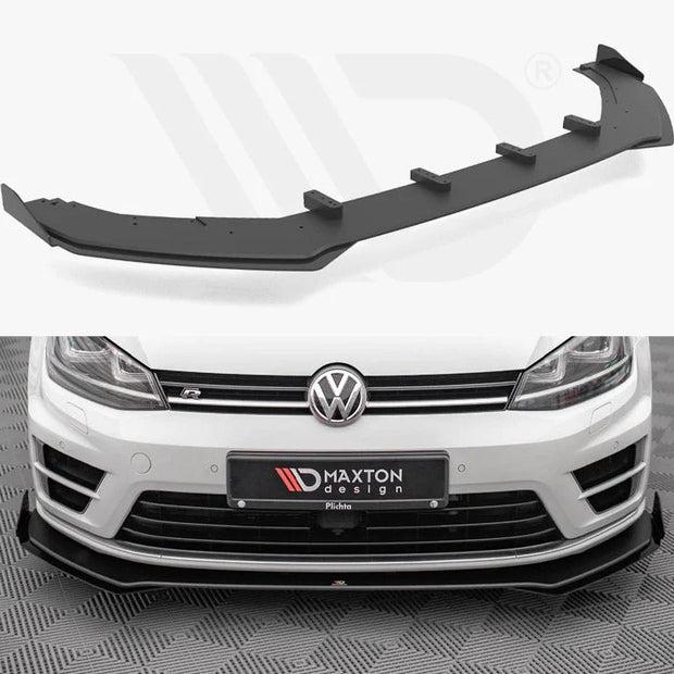 Maxton Design Street PRO Front Splitter V.1 +flaps Volkswagen Golf R MK7 13-16