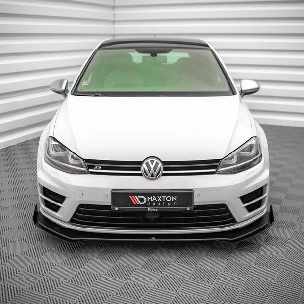 Maxton Design Street PRO Front Splitter V.1 +flaps Volkswagen Golf R MK7 13-16