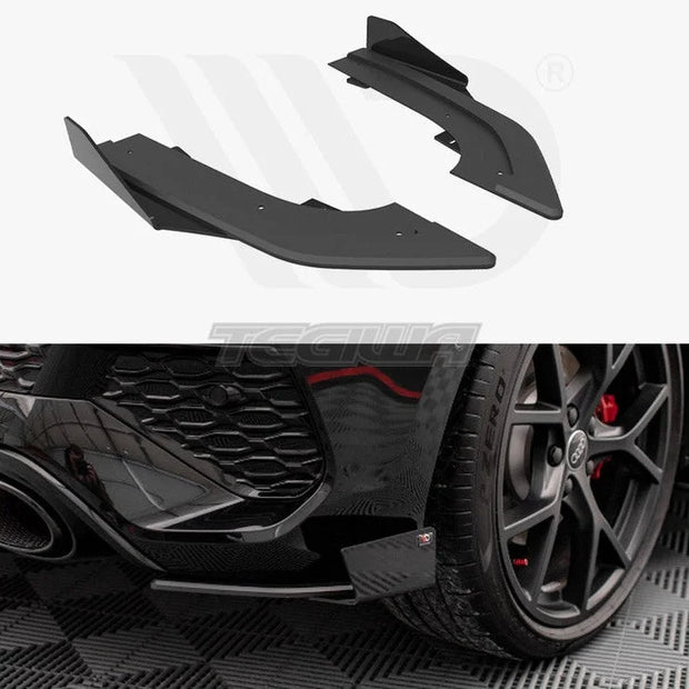 Maxton Design Street PRO Rear Side Splitters +flaps Audi RS3 Sportback 8Y 2020-