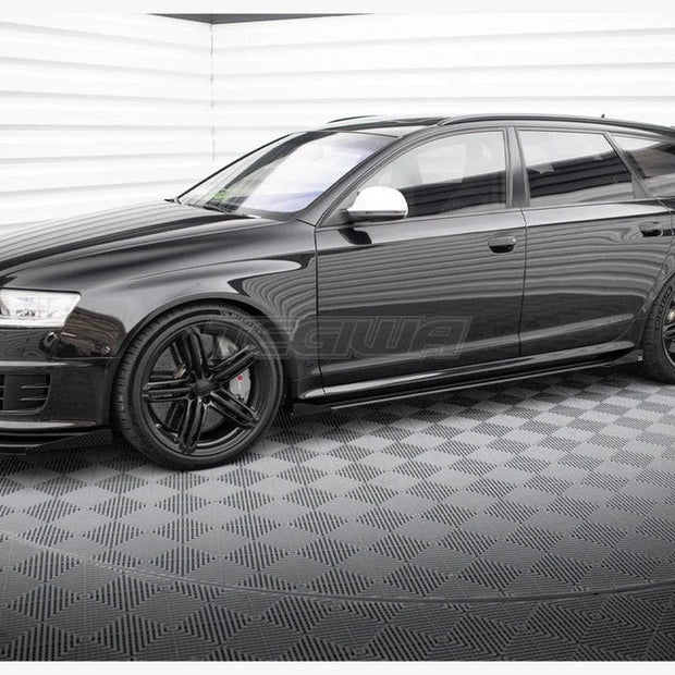 Maxton Design Street PRO Side Skirts Diffusers + Flaps Audi RS6 Avant C6