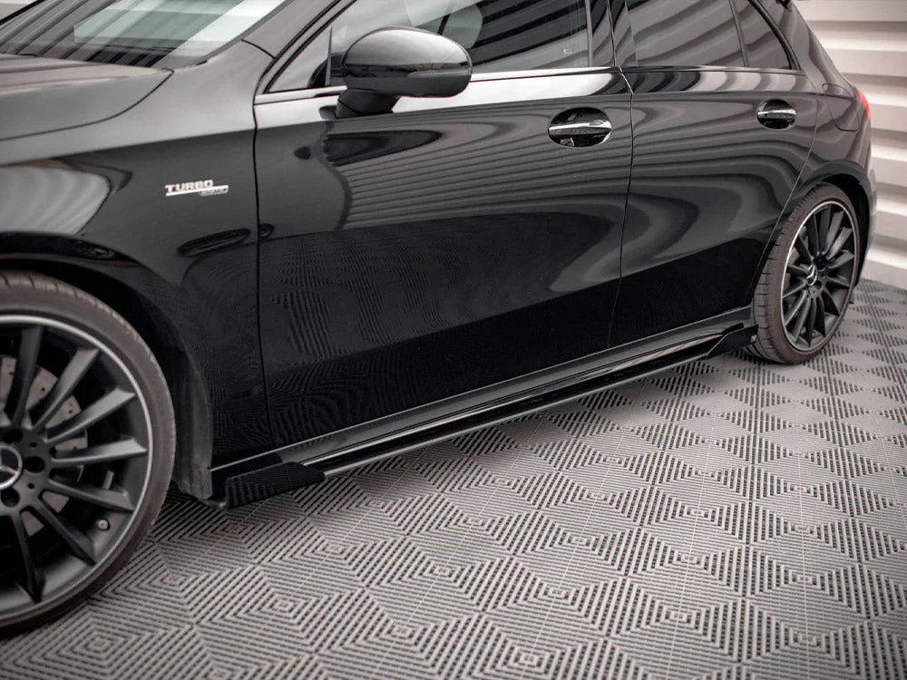 Maxton Design Street PRO Side Skirts Diffusers + Flaps Mercedes A35 AMG AMG-Line Aero Pack W177
