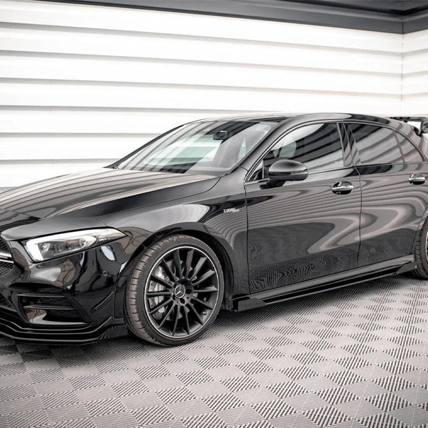 Maxton Design Street PRO Side Skirts Diffusers + Flaps Mercedes A35 AMG AMG-Line Aero Pack W177