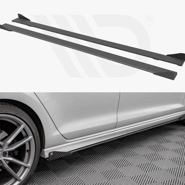 Maxton Design Street PRO Side Skirts Diffusers +flaps Volkswagen Golf R MK7 13-16