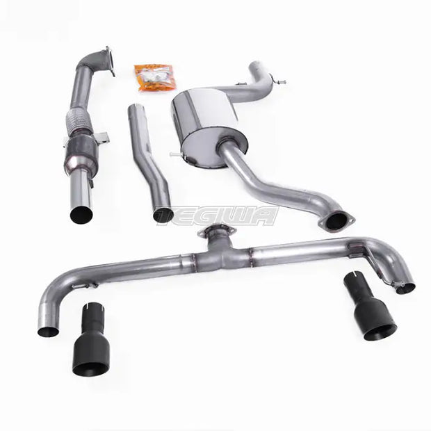 Milltek Volkswagen Scirocco R 2009-2016 Turbo-back including Hi-Flow Sports Cat Exhaust - Matt Black Trims