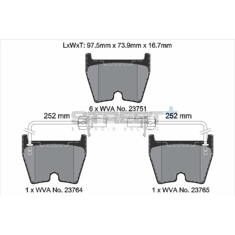 Pagid Street+ Brake Pads Audi R8 42 09-15 Front