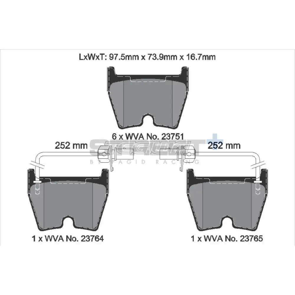 Pagid Street+ Brake Pads Audi R8 42 09-15 Front