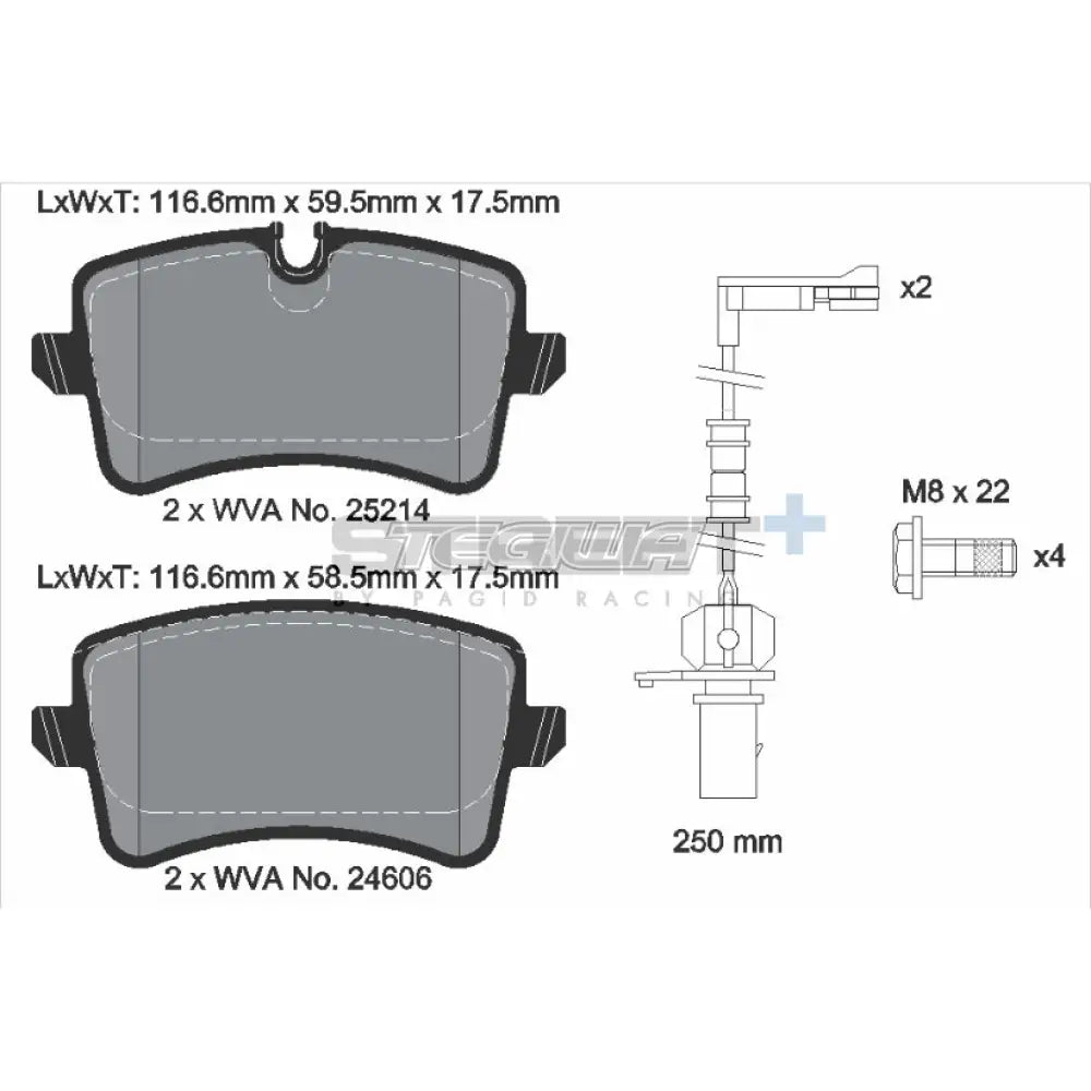 Pagid Street+ Brake Pads Audi S8 D4 Quattro 12-18 Rear