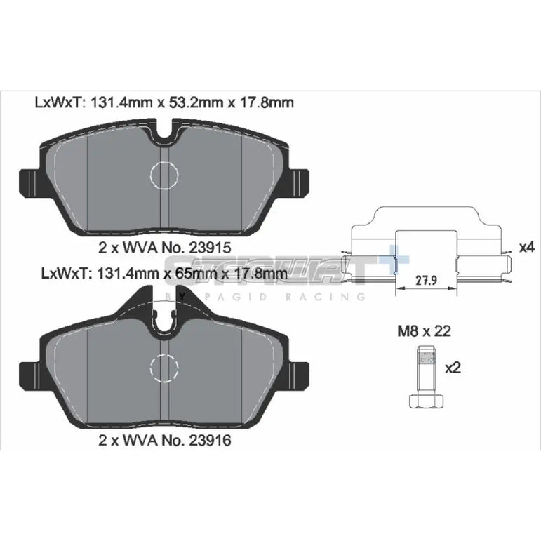Pagid Street+ Brake Pads BMW 1-Series E8X 04-13 Front - T8050SP2001