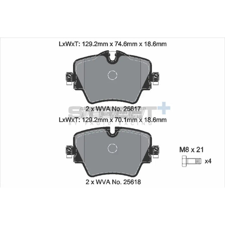 Pagid Street+ Brake Pads BMW 1-Series F40 116d 19 Front
