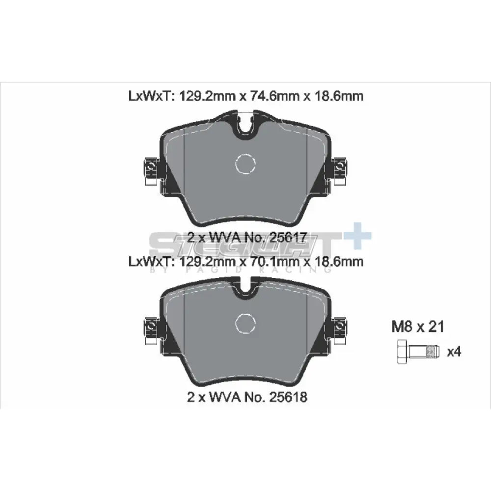Pagid Street+ Brake Pads BMW 1-Series F40 116d 19 Front