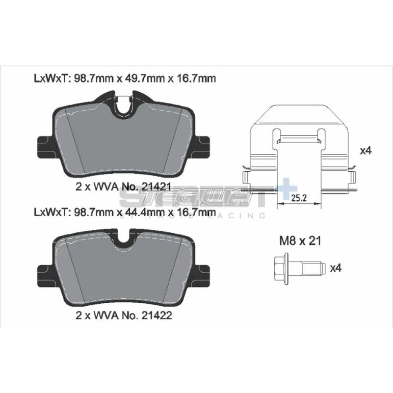 Pagid Street+ Brake Pads BMW 2-Series G4X 218i 22 Rear