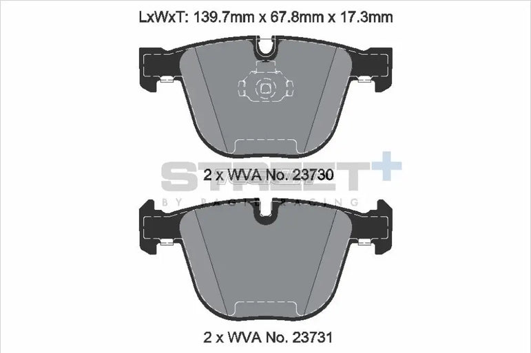 Pagid Street+ Brake Pads BMW 3-Series E9X M3 07-11 Rear - T8297SP2001