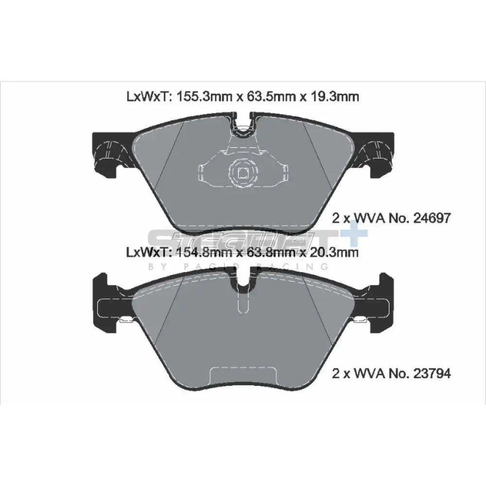 Pagid Street+ Brake Pads BMW 5-Series F1X 09-17 Front - T8089SP2001