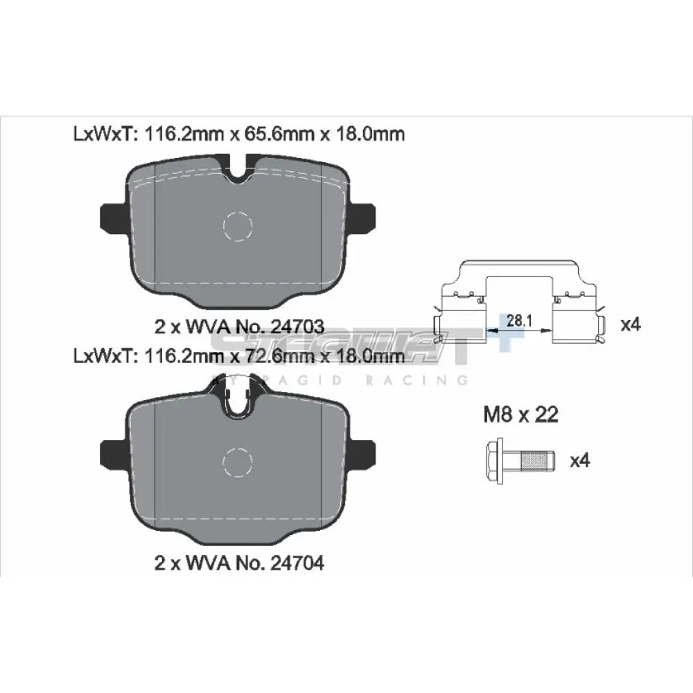 Pagid Street+ Brake Pads BMW M2 G42 G87 22 Rear