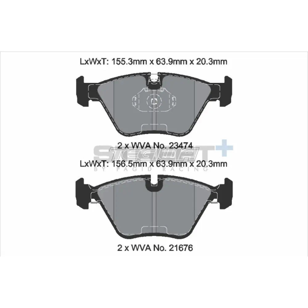Pagid Street+ Brake Pads BMW M3 E36 Convertible 94-95 Front