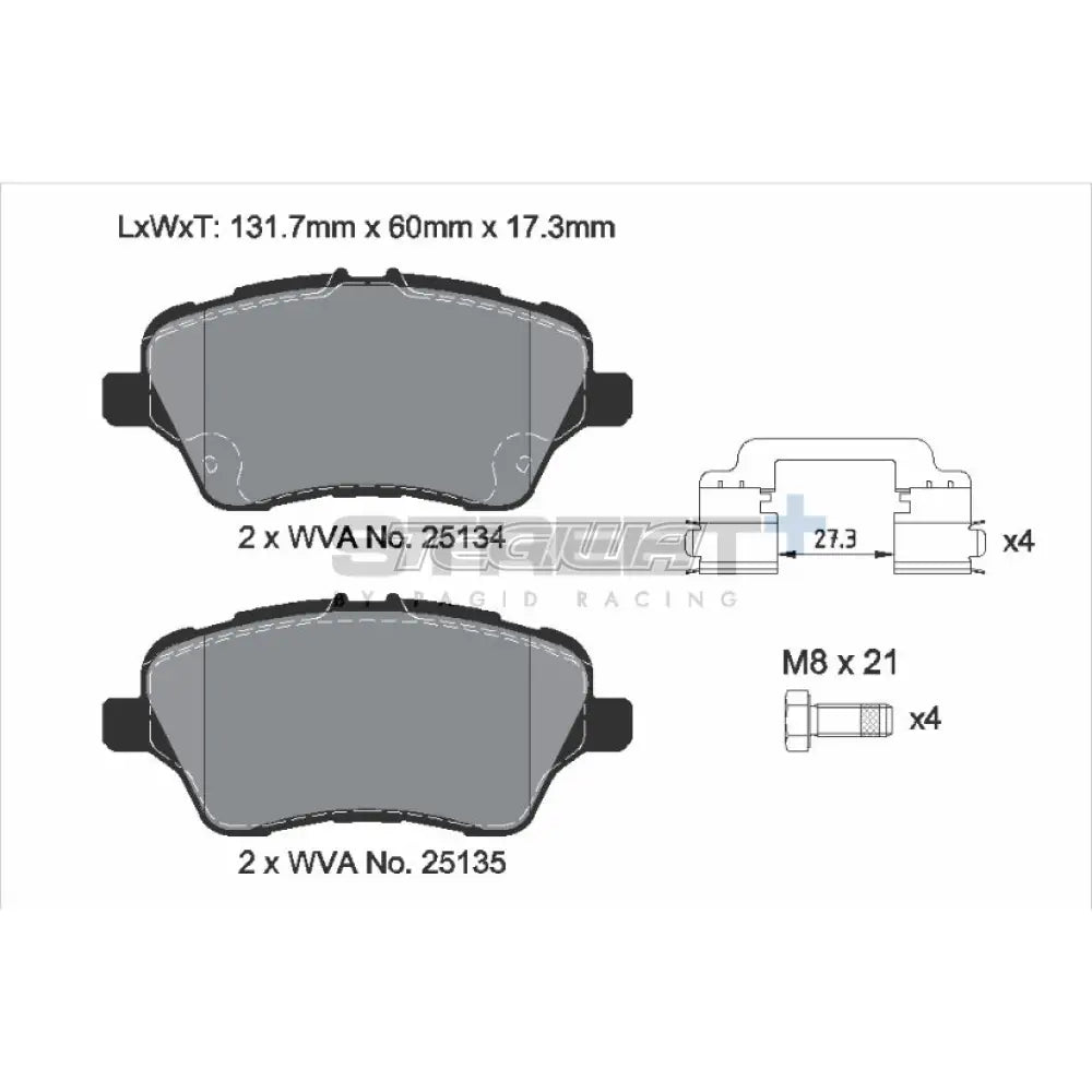 Pagid Street+ Brake Pads Ford Fiesta MK7 ST 13-17 Front