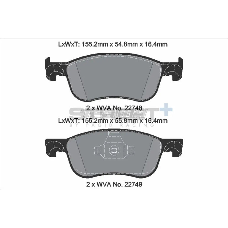 Pagid Street+ Brake Pads Ford Fiesta MK8 ST 18 Front