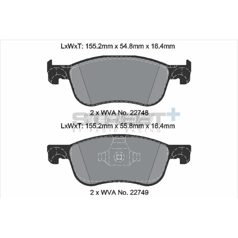 Pagid Street+ Brake Pads Ford Fiesta MK8 ST 18 Front
