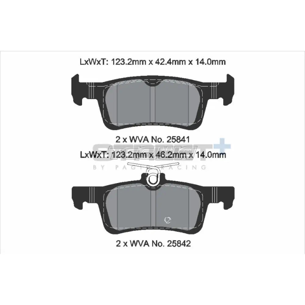 Pagid Street+ Brake Pads Ford Fiesta MK8 ST 18 Rear