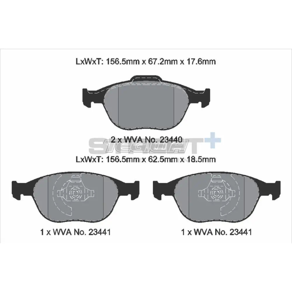 Pagid Street+ Brake Pads Ford Focus MK1 RS 02-04 Front - T8174SP2001
