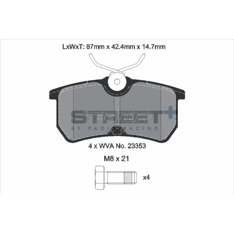 Pagid Street+ Brake Pads Ford Focus MK1 RS 02-04 Rear