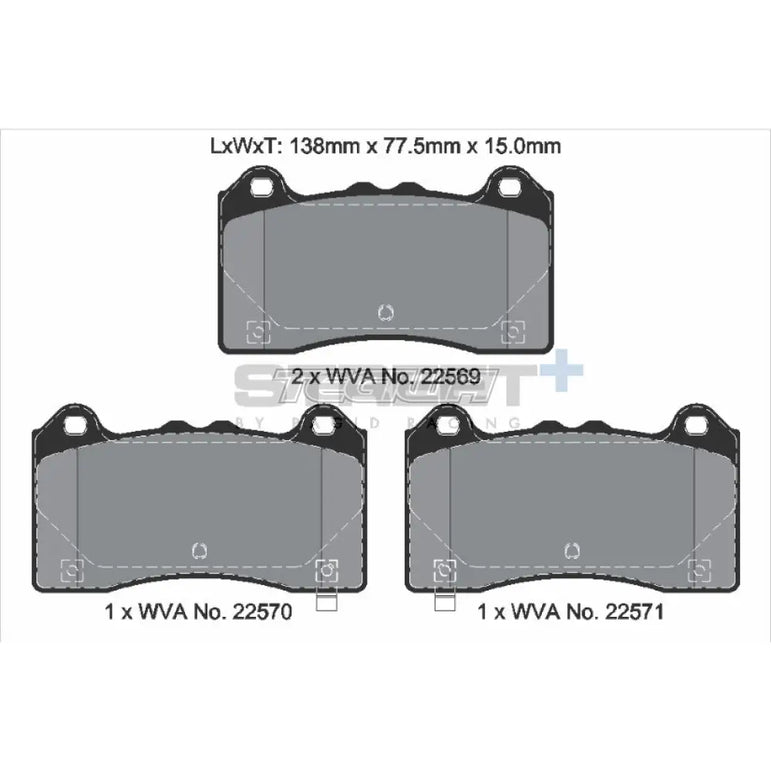 Pagid Street+ Brake Pads Ford Focus MK3 RS 15 Front - T8163SP2001