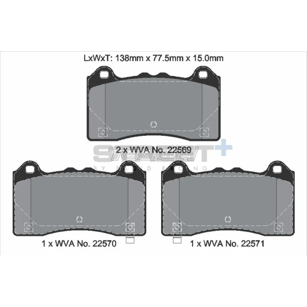 Pagid Street+ Brake Pads Ford Focus MK3 RS 15 Front - T8163SP2001