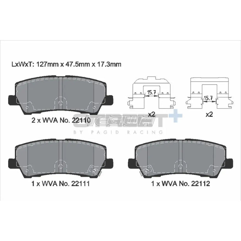 Pagid Street+ Brake Pads Ford Mustang 14-19 Rear - T8011SP2001