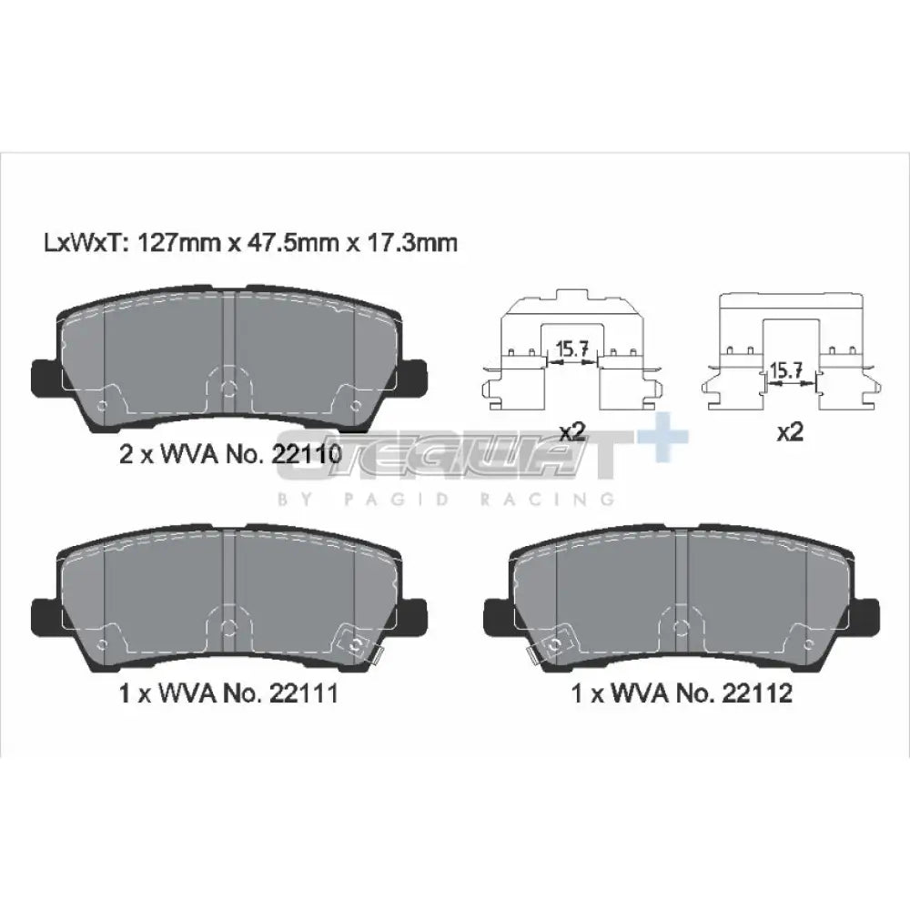 Pagid Street+ Brake Pads Ford Mustang 14-19 Rear - T8011SP2001