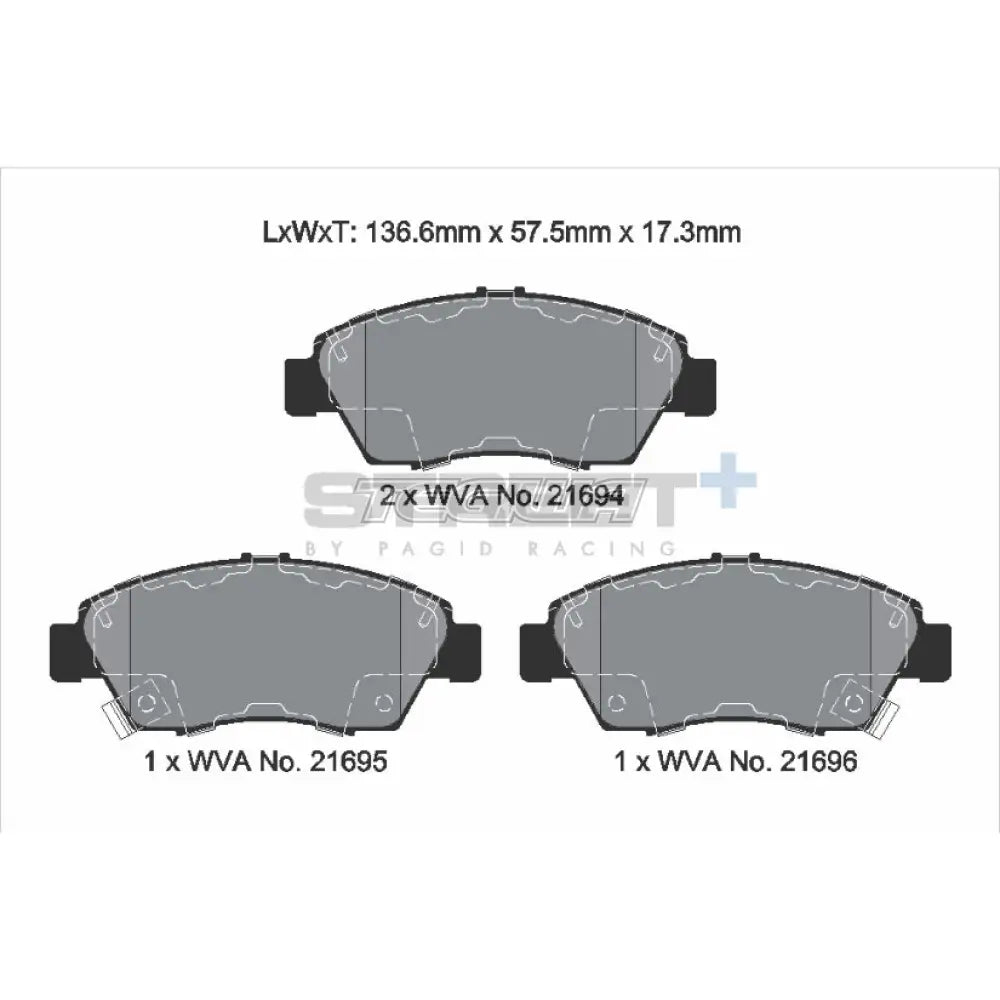 Pagid Street+ Brake Pads Honda Civic EK EJ Not EK9 95-01 Front