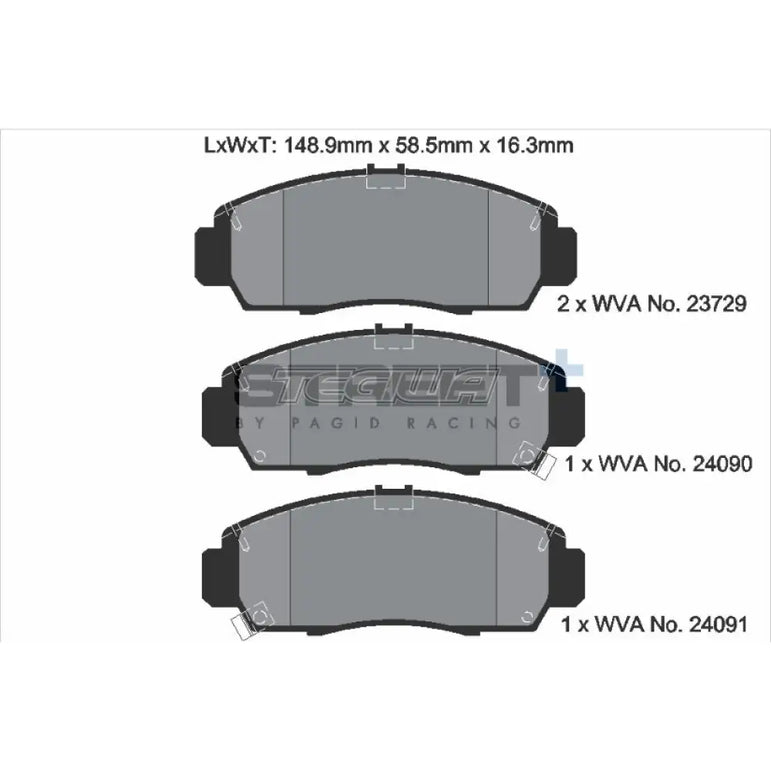 Pagid Street+ Brake Pads Honda Civic EP Non Type-R 00-05 Front - T8042SP2001