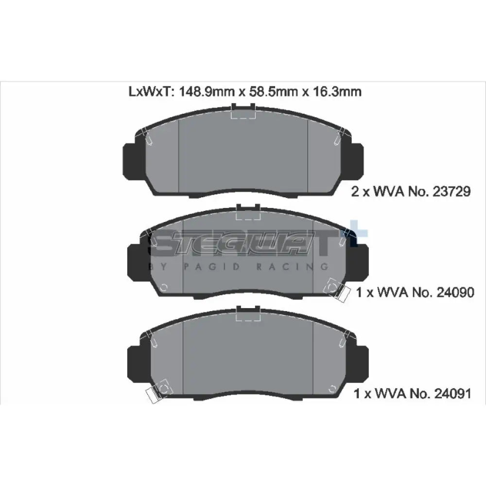 Pagid Street+ Brake Pads Honda Civic FD2 Non Type-R 05-12 Front - T8042SP2001