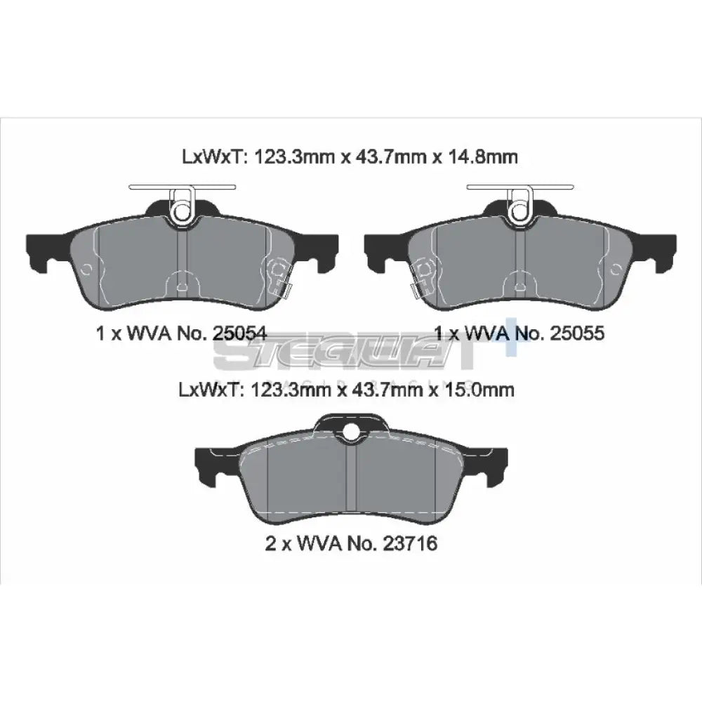 Pagid Street+ Brake Pads Honda Civic FK2 Non Type-R 12-15 Rear