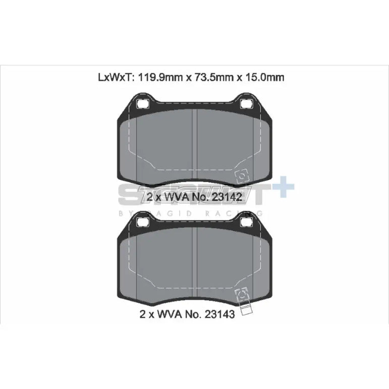 Pagid Street+ Brake Pads Honda Integra DC5 Type-R 02 Front