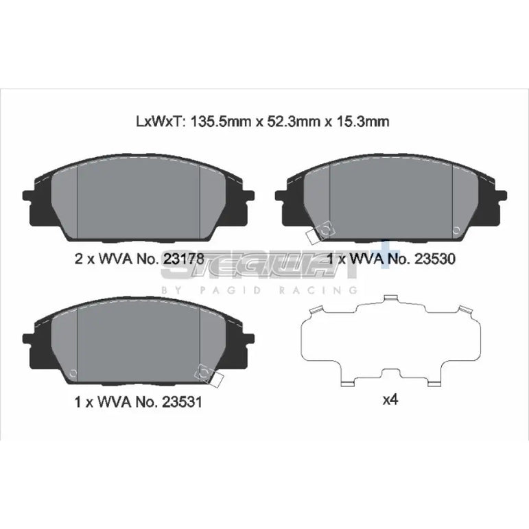 Pagid Street+ Brake Pads Honda S2000 AP1 AP2 99-08 Front