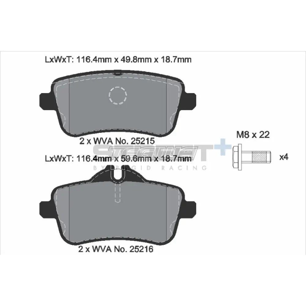Pagid Street+ Brake Pads Mercedes A-Class AMG A45 13-18 Rear