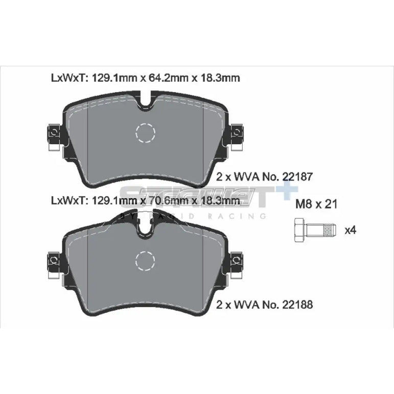 Pagid Street+ Brake Pads Mini Cooper JCW F5X 13-14 Front - T8161SP2001