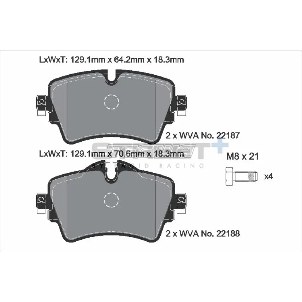 Pagid Street+ Brake Pads Mini Cooper S F5X 13-14 Front - T8161SP2001