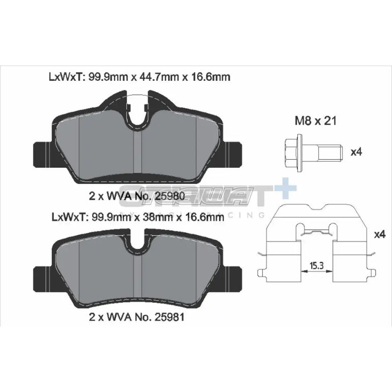 Pagid Street+ Brake Pads Mini Cooper S F5X 13-14 Rear