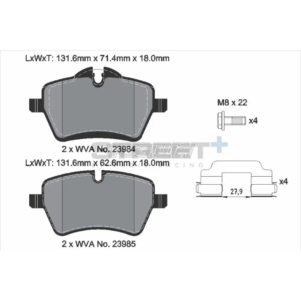 Pagid Street+ Brake Pads Mini Cooper S R5X 06-15 Front - T8303SP2001