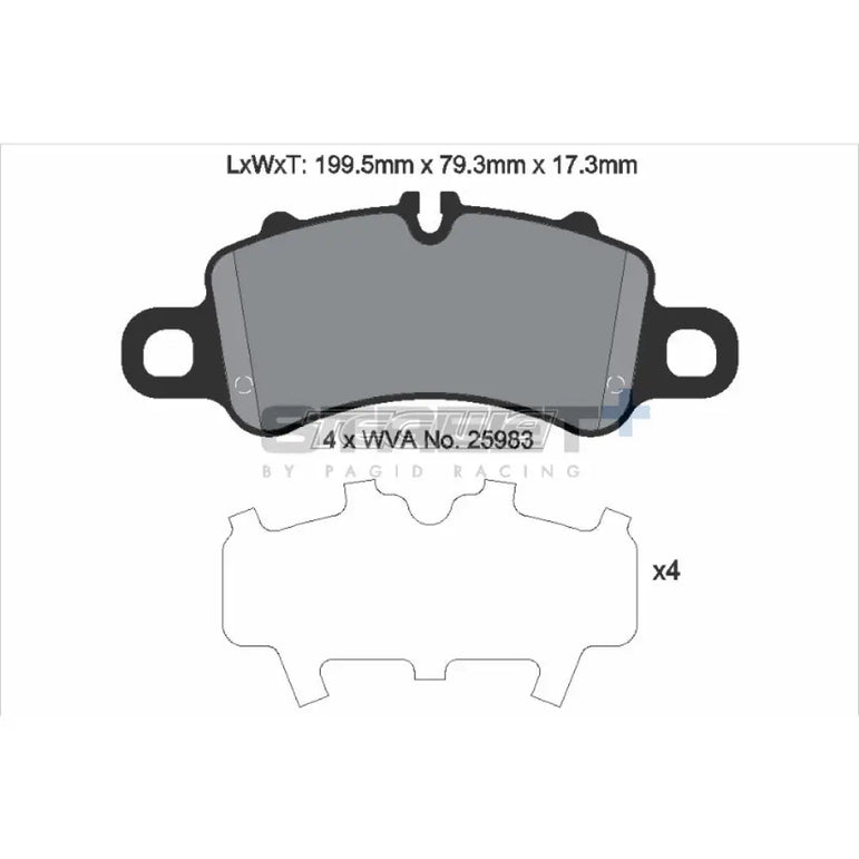 Pagid Street+ Brake Pads Porsche 718 Boxster 982 2.5S 16 Front