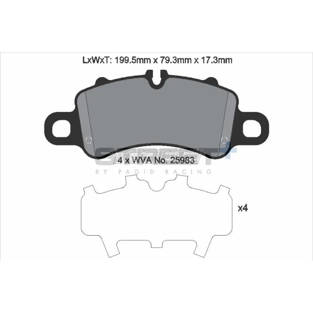 Pagid Street+ Brake Pads Porsche 718 Boxster 982 2.5S 16 Front