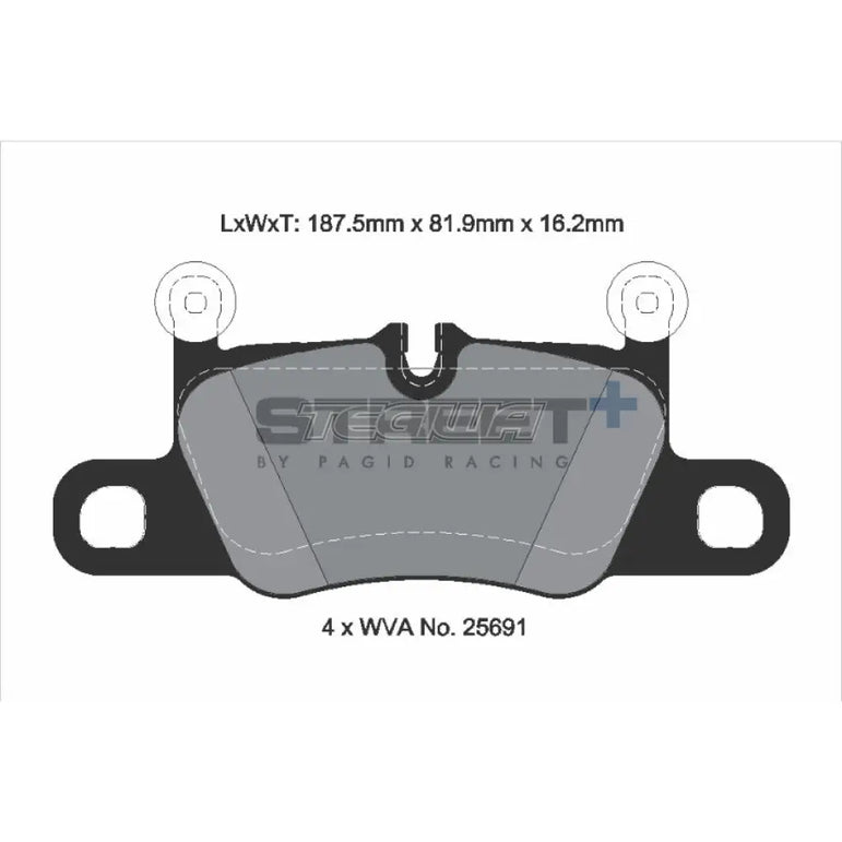 Pagid Street+ Brake Pads Porsche 911 991 3.0 Carrerea 15-19 Rear