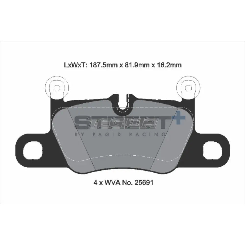 Pagid Street+ Brake Pads Porsche 911 991 3.0 Carrerea 15-19 Rear