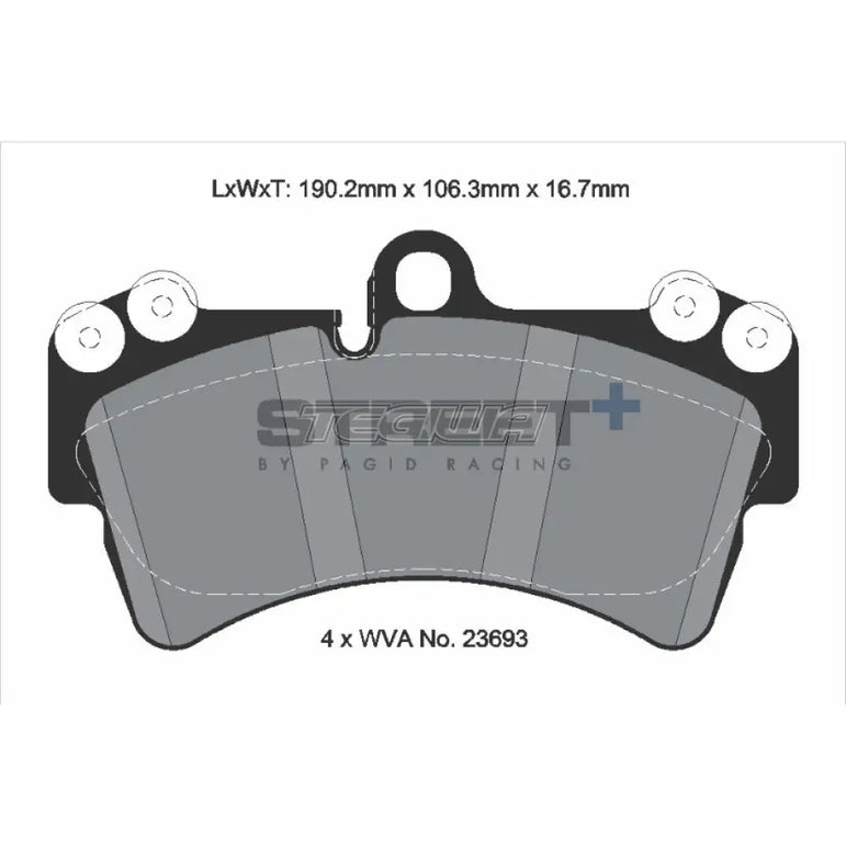 Pagid Street+ Brake Pads Porsche Cayenne 9PA 4.5L-4.8L 02-10 Front - T8038SP2001