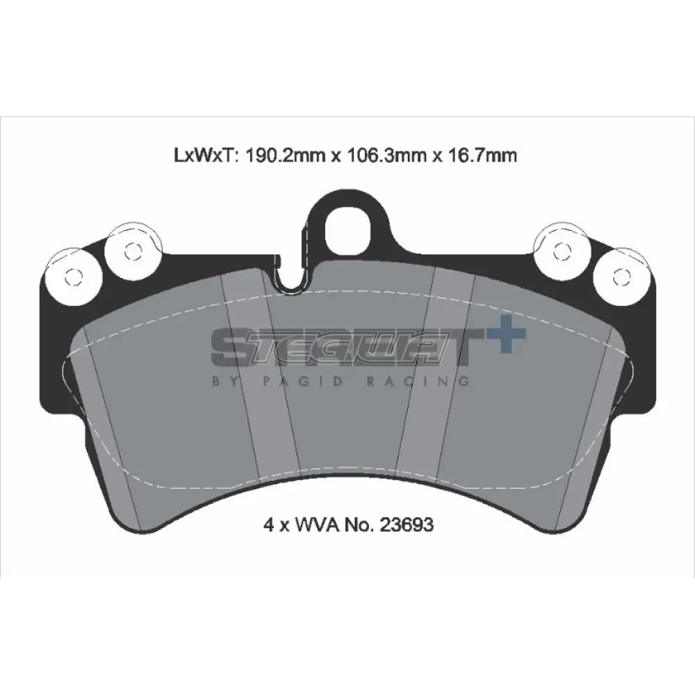 Pagid Street+ Brake Pads Porsche Cayenne 9PA 4.5L-4.8L 02-10 Front - T8038SP2001