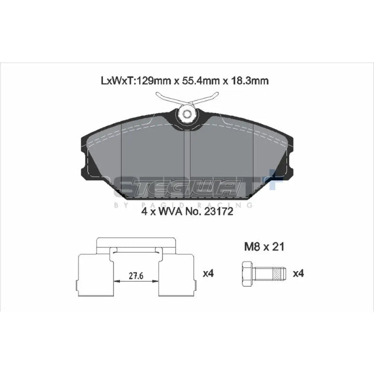 Pagid Street+ Brake Pads Renault Clio MK2 Sport 172 182 00-05 Front